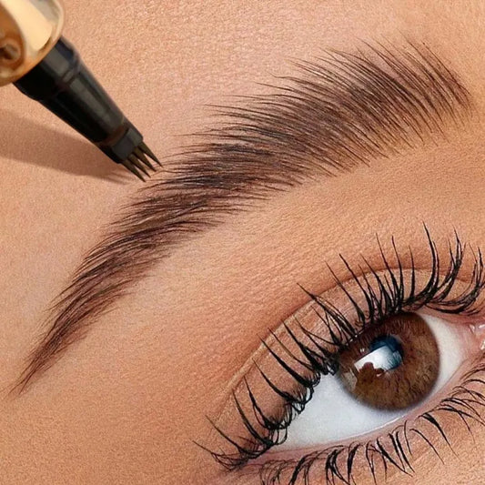 ( Tattoo brow) 4 Points Tip Tattoo Pen | 4 Tip Tattoo Eyebrow Pen | Eyebrow Pencil Creates Natural Makeup Effect